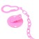 Holder for the nipple - dummy "Our Princess", on the chain, the color is pink
