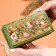 Casket - a bill "Flower pattern", 8.5 × 17 cm, green, lacquer miniature