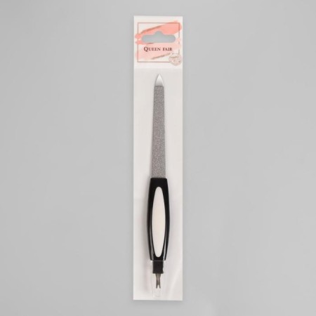 Metal peel-trimmer for nails, rubberized handle, with a protective cap, 17 cm, color mix-4