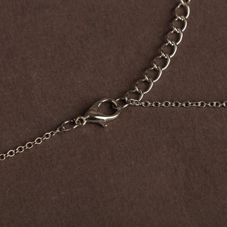 Piece with pearls “chain” thin thread, path from beads, white color in silver, 30 cm-1