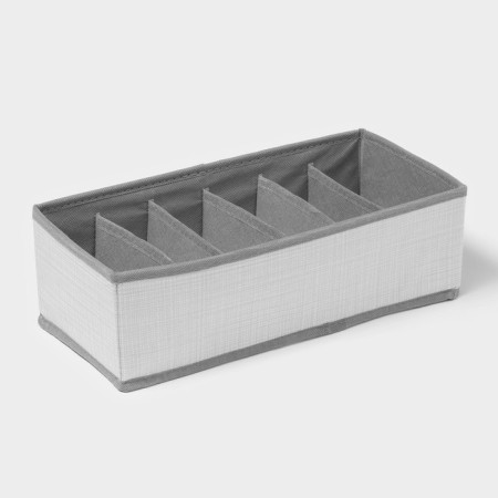 Organizer for storing linen "Thread", 6 cells, 32.5 × 15.5 × 10 cm, color gray color