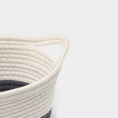 Basket for storage ladled handmade LadOM "Rita", 34 × 23 × 14 cm, color gray color-5