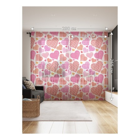 Photo "many hearts", size 145x265 cm, 2 pcs-1