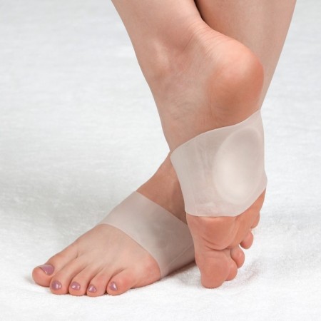 Shoes for shoes, shock -absorbing, cuff, silicone, 9 × 9 cm, pair, white color-2