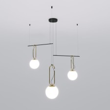 Suspendor of the suspended Eurosvet riche 70143/3, E27, 3x40W, 970x970x1500 mm, brass color, black