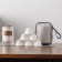 A set for a tea ceremony of 7 items per 6 people: a cup 50 ml, a kettle 400 ml, white