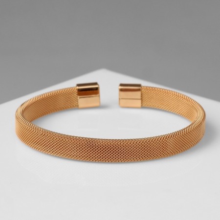 Bracelet Metal "Athena" weaving, color gold-2