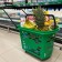 Basket-body on 4 wheels are plastic, 38 liters, with 2 plastic handles, green color