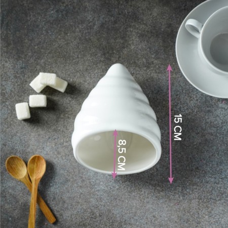 Porcelain Sugar Magistro "shell", 330 ml, white color-2