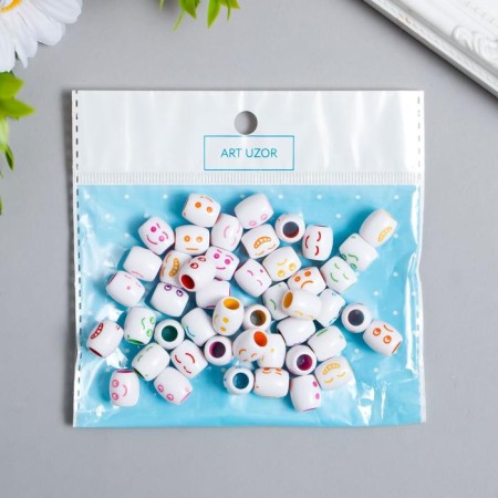 Beads for creativity Plastic "Color Smiley" Bogolok set 30 grams 1.2x1.1x1.1 cm-2