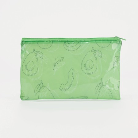 Cosmetic bag-penete on zipper, PVC, green color-1