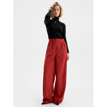 Women's Palazzo trousers, minku, brick color, size 44-2