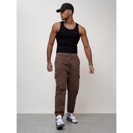 Cargo jeans men, size 46-48, brown color-1