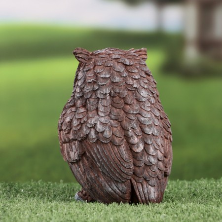 Garden figure "owl" dark, 9x9x14cm ////-2