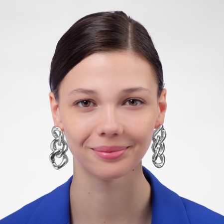 Earrings Metal “Chain” wide links, 3 pcs., Silver color-3