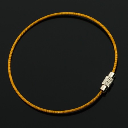 TORSO keychain, steel cable, 20 cm, yellow-1