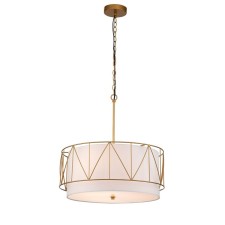 Suspended Indigo lamp, 13016/3p Gold. 3x40W, E27, 520x520x570/1370 mm, white color