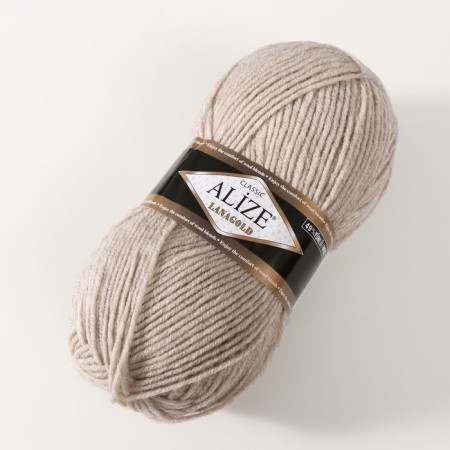 Yarn "Lanagold" 51% acrylic, 49% wool 240m/100g (152 beiges Mel.)-1