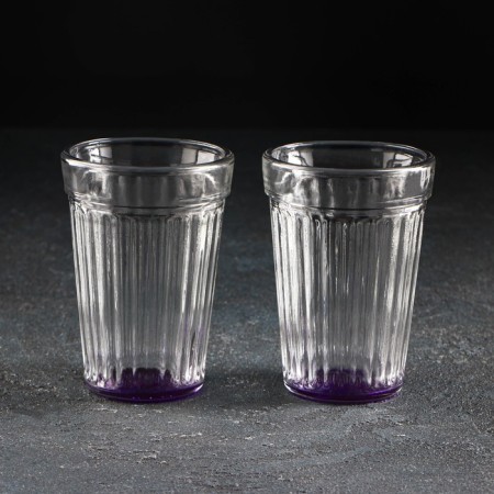 A glass of faceted "brightness", glass, 250 ml, color bottom-3