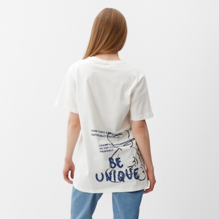 Female T -shirt, dairy color, size 44