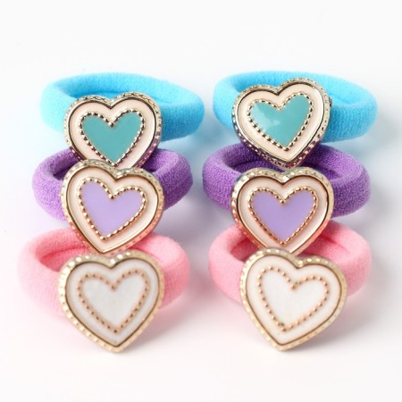 Hair elastic bands "Cute Unicorns" 6 pcs, 3.5 x 3.5 x 1 cm-5