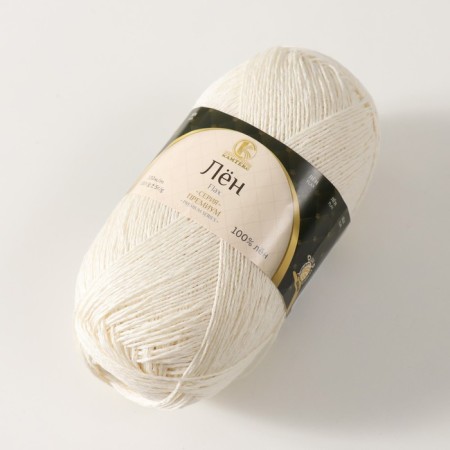 Yarn "Lenon" 100% linen 330m/100g (205 white)-1