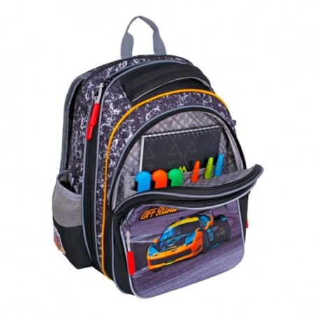 Frame backpack 39 x 29 x 17 cm, Across 410, filling: bag, pencil case, purple ACR22-410-2-4