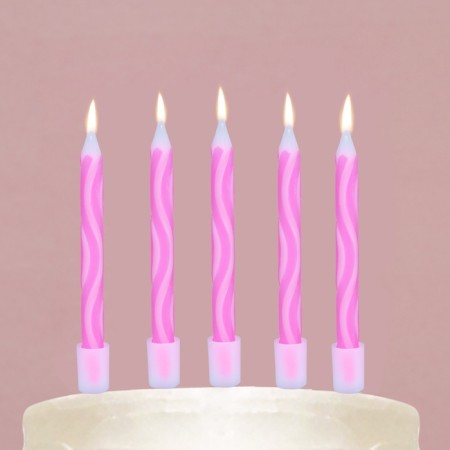 Candles for the cake "Happy Birthday", pink.-6