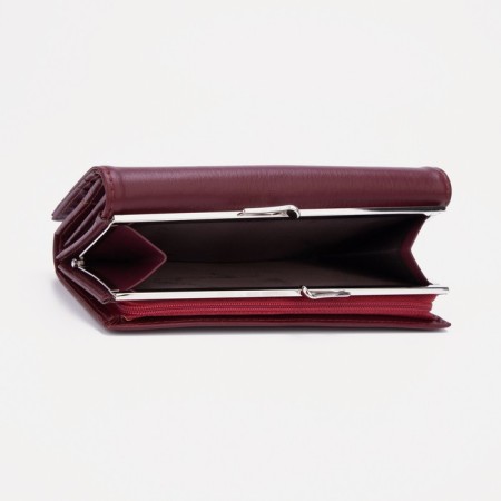 Women's wallet on magnets, burgundy color-3