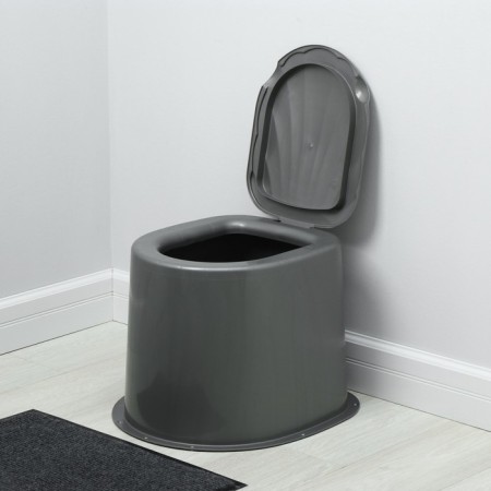 Country toilet, h = 35 cm, without a bottom, with holes for attaching to the floor, gray