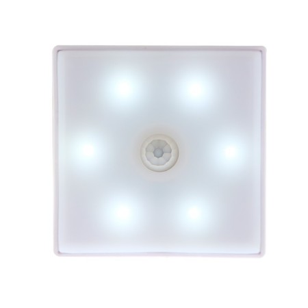 The LED lamp with the engine sensor., Square, 6 LED, 2 W, from BAT. 3*aaa, 6500k, white 942457-2