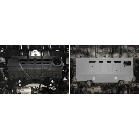 Protection of the front stabilizer Rival for the Changan Hunter Plus 2023-B., 3 mm aluminum, with fasteners, stamped-2