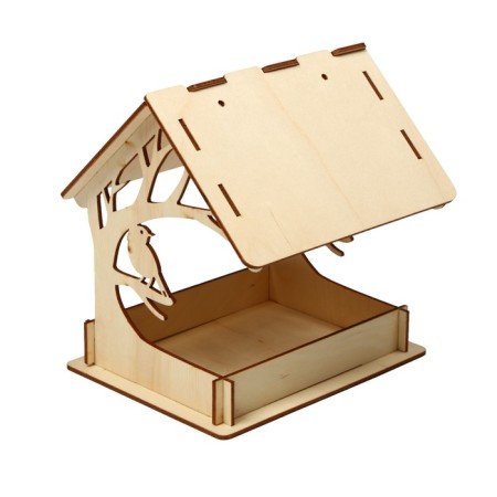 Wooden feeder “Bird on a tree” with your own hands, 14.5 × 18.5 × 19.5 cm, Greengo-10