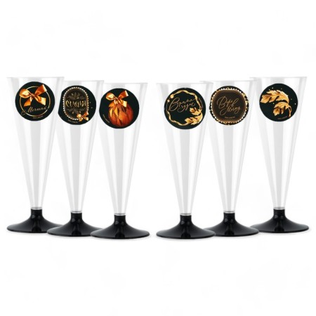 New Year's set of champagne glasses “Happy New Year”, 150 ml, 6 pcs.