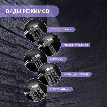 Shower Lake Zein, 5 modes, plastic, chrome-2