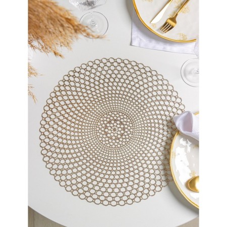 Serving napkin on the table "dew", 38 × 38 cm, gold color-1