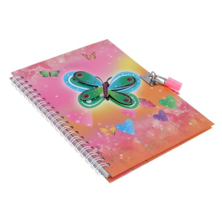 Notebook Gift Book on the lock, A6+, 50 sheets, line, "Butterfly", mix-1