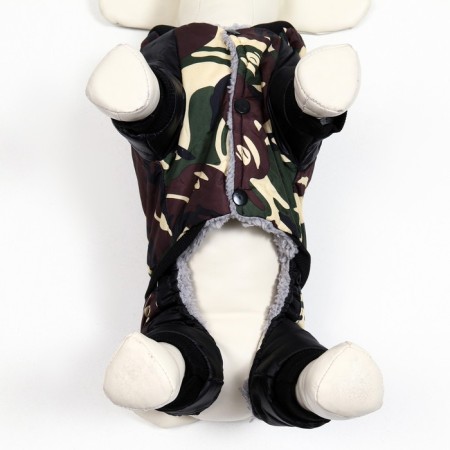 Combineson for dogs "camouflage" on a fur lining, size S (DS 25, Osh 25, OG 35 cm)-6