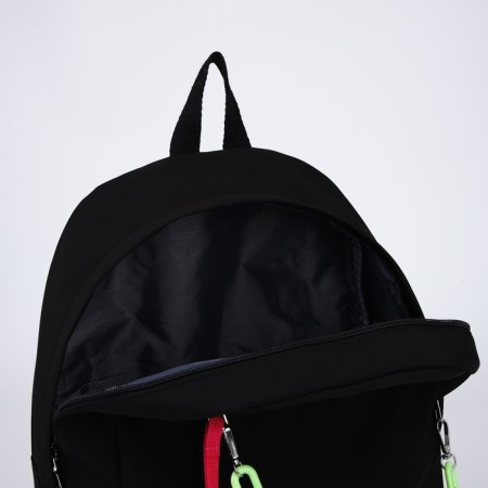 School textile school with pocket, black color, 45x30x15 cm-7