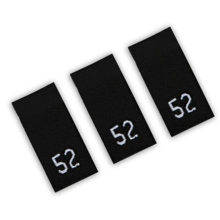 Textile strip “52”, 4.6 x 1.1 cm, black color-1