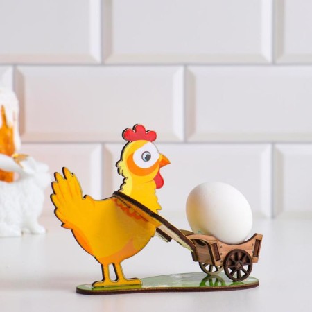 Egg stand "Chicken with a cart", plywood-1