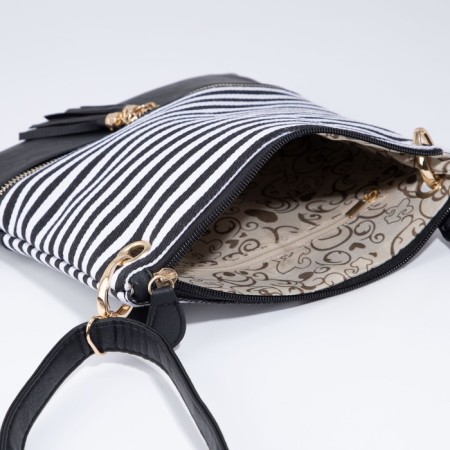 Bag Cross-Bodi with a zipper, black color-6