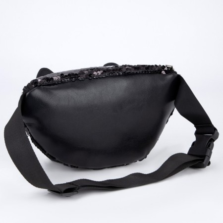 Children's bag for a girl Black Cat Belt with a lightning sequin, Black color-4
