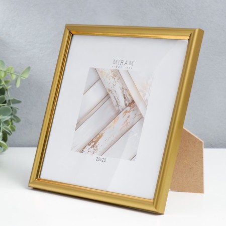 Photo frame Plastic "Mira" 20x20 cm gold (plastic screen)-1