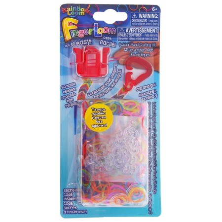 Finger Loom bracelets set, included: rubber bands mix, clips, red machine