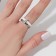Ring ceramics "duet", white color in silver, 16.5 size