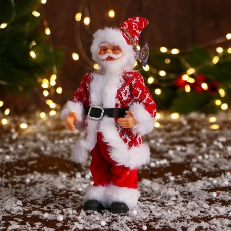 Santa Claus "In a suit with ornament" 20 cm, red-3