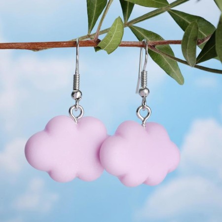Earrings Metal "Cloud" Air, Lilac color-1