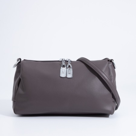 Cross-Bodi Bag on a zipper, the color is gray-brown-1