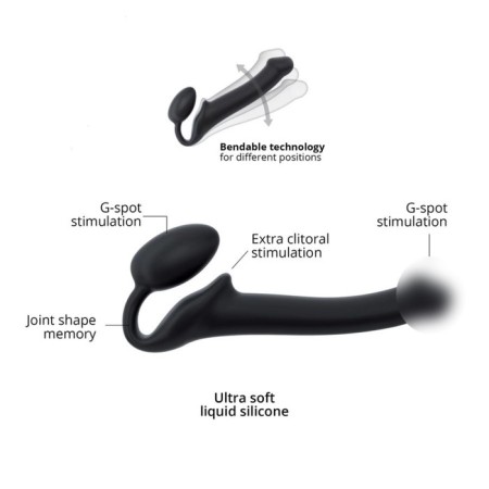 Strapon Strap-on-Me Semi-Raalistic bearing, Black S, 17 cm-2